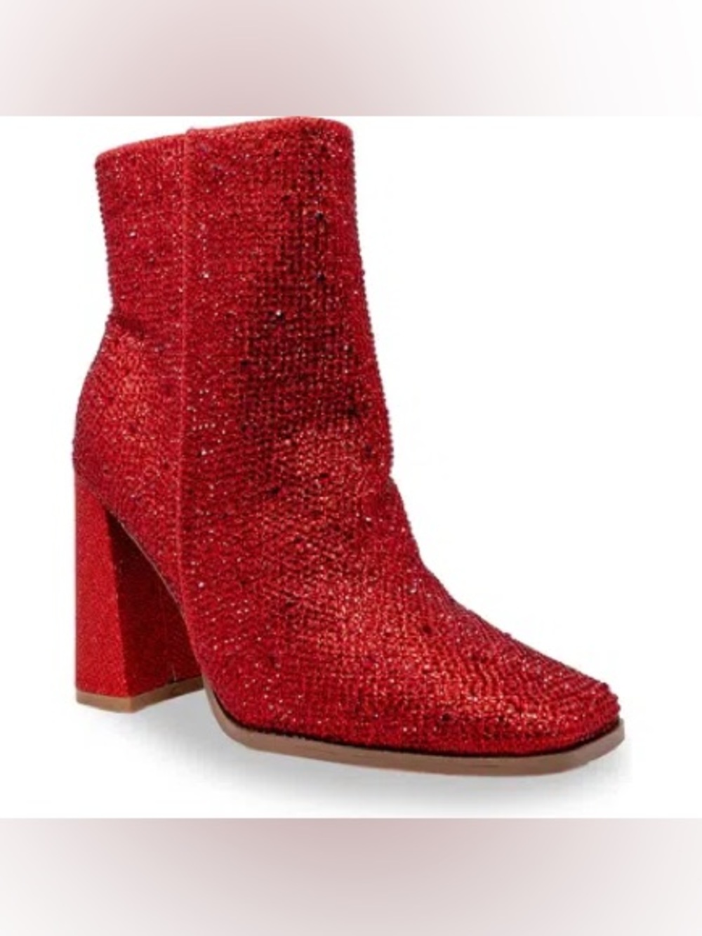 CHASE AND CHLOE RHINESTONE BLOCK HEEL BOOTIE NEW 7
